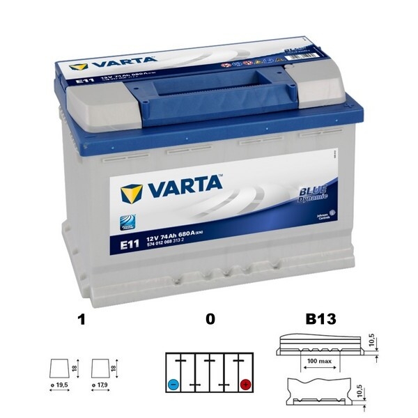 Varta E11 Blue Dynamic 12V 74Ah Batterie 5740120683132