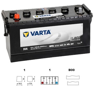 autobaterie VARTA  Promotive BLACK 100Ah 12V   600A     413x175x220 LEVÁ