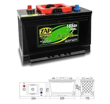 autobaterie  ZAP Agro  HD                       165Ah   6V 900A  334x175x240