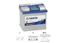 autobaterie VARTA  Blue dynamic            52Ah   12V   470A     207x175x190